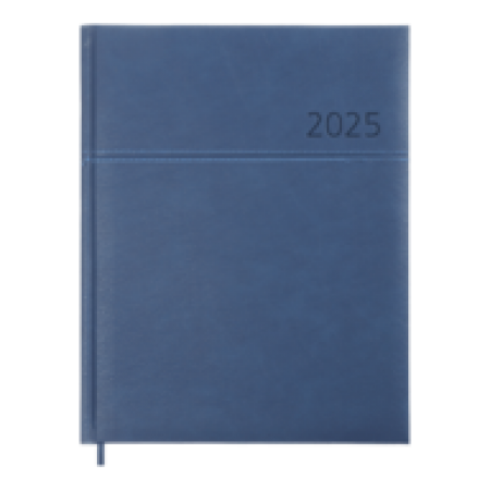 Щотижневик  датов. 2026 ORIONВМ.2783-02 A4, синій, штуч. шкіра/поролон