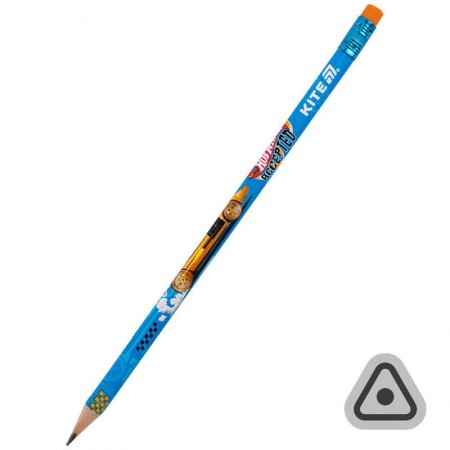 Олівець "Kite Hot Wheels HW25-046" тригранний, з гумкою