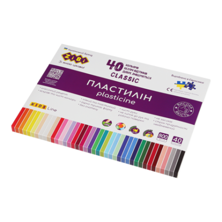 Пластилін 40 кол."CLASSIC, KIDS Line, ZB.6242" 800г
