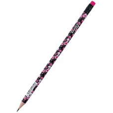 Олівець "Axent Floral Black 9009-14" HB, з гумкою