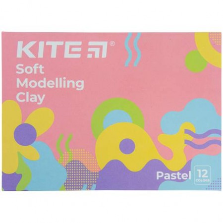 Пластилін 12 кол."Kite Fantasy Pastel K22-1086" восковий 240гр.