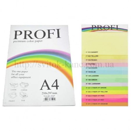 Папір А-4 "PROFI" 80г/м2 10кол.х10арк.