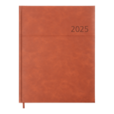 Щотижневик  датов. 2026 ORIONВМ.2783-18 A4, св.коричневий, штуч. шкіра/поролон