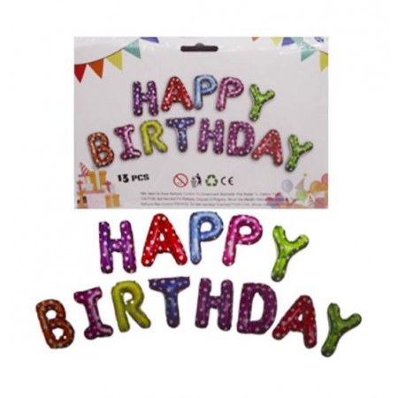 Набір фольгованих кульок "Happy birthday" 40см.різнокольор./1215-МХ/