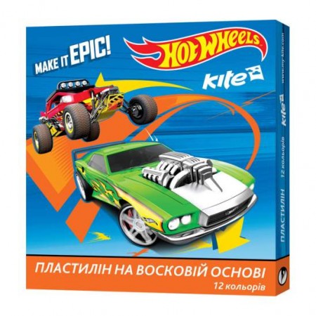 Пластилін 12 кол."Hot Wheels-1086" восковий 240гр.