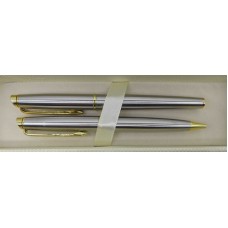 Набір ручка+роллер в футлярі "Sonata-ВR-717" серебро+золот