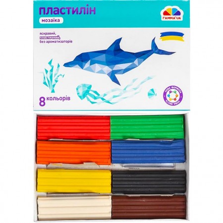 Пластилін 8 кол."Мозаїка-300307" 96 гр.Гамма