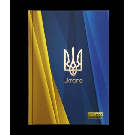 Блокнот А-5, 96арк."UKRAINE ВМ.24511101-45" кліт., тв.обкл., синій