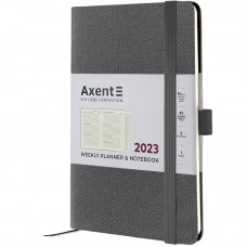 Щотижневик 125х195 2023 "Axent Partner Soft Fabric 8514-03" сірий0 на гумці