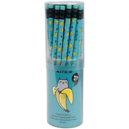 Олівець "Kite Bananas K21-056-4", з гумкою