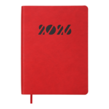 Щоденник датов. 2026 INVISIBLE ВМ,21154-05, A5, червоний, штуч.шкіра