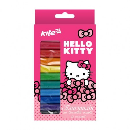 Пластилін 12 кол."Hello Kitty-086" восковий 200гр.