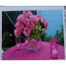 Алм.мозаїка за номер.30*40 в рулоні "71106GB" Рожеві квіти та свічки