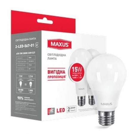 Лампа енегозберігаюча "Мaxus" А70/15W/3000К/E27