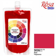 Фарба гуашева "Червона-906"  200мл, ROSA Studio