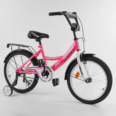 Велосипед 18" 2-х кол."CORSO-CL18505"(1) рож., ручн.гальмо,доп.колеса