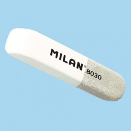 Гумка "Milan-8030BGCCM" прямокут.біло-сіра