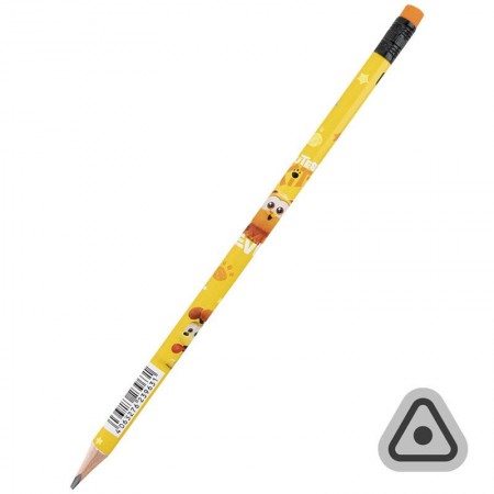 Олівець "Kite Garfield GF25-046" тригранний, з гумкою