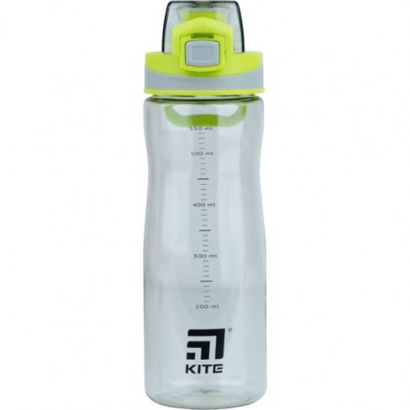 Пляшечка для води "Kite K21-395-03", 650 мл, сіро-зелена