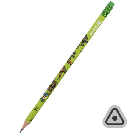 Олівець "Kite Ninja Turtles NT25-046" тригранний, з гумкою