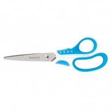 Ножиці 18см "Axent Shell 6304-02" з прогум. ручками, біло-блакитні