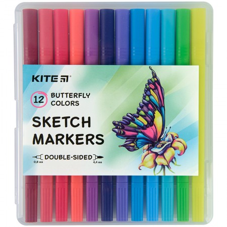 Скетч-маркери "Kite Butterfly K22-044-2" 12 кольорів